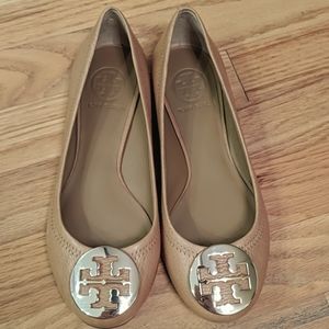 Tory Burch Tan Leather Reva Ballet Flat